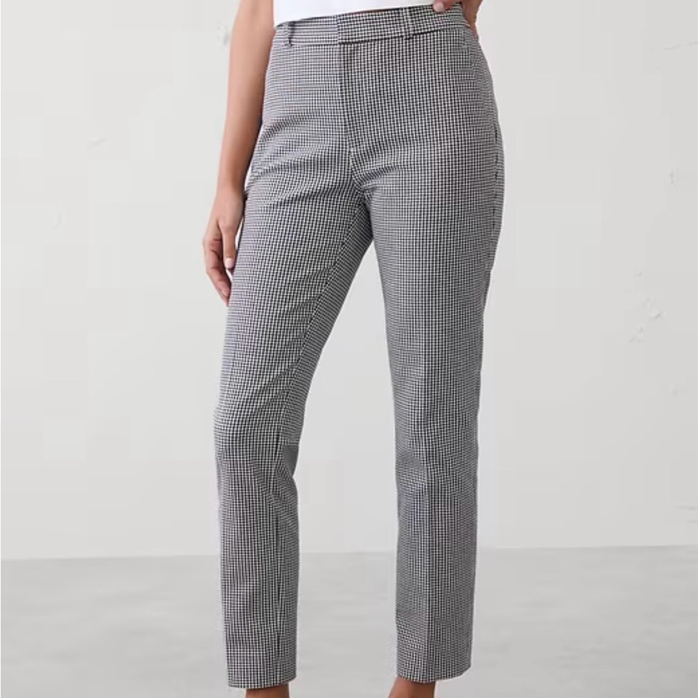Banana Republic Sloan Slim High Rise Ankle Pant in Gingham-10 Tall